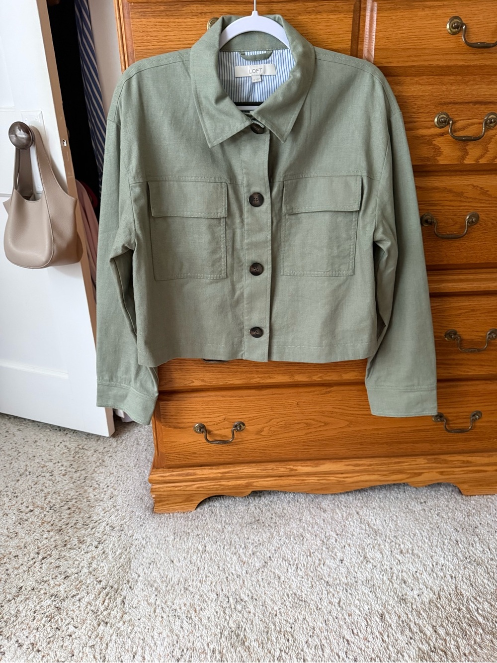 Loft Olive Green Ladies Cropped Jacket